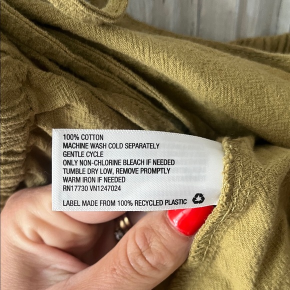 Universal Thread XXL olive green tiered peplum tank top 100% cotton - Picture 4 of 7